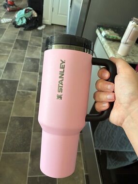 Stanley Pink Travel Tumbler with Black Handle